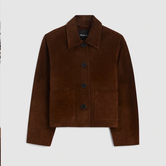 Madewell Boxy-Crop Jacket in Suede - Picture 1 of 3